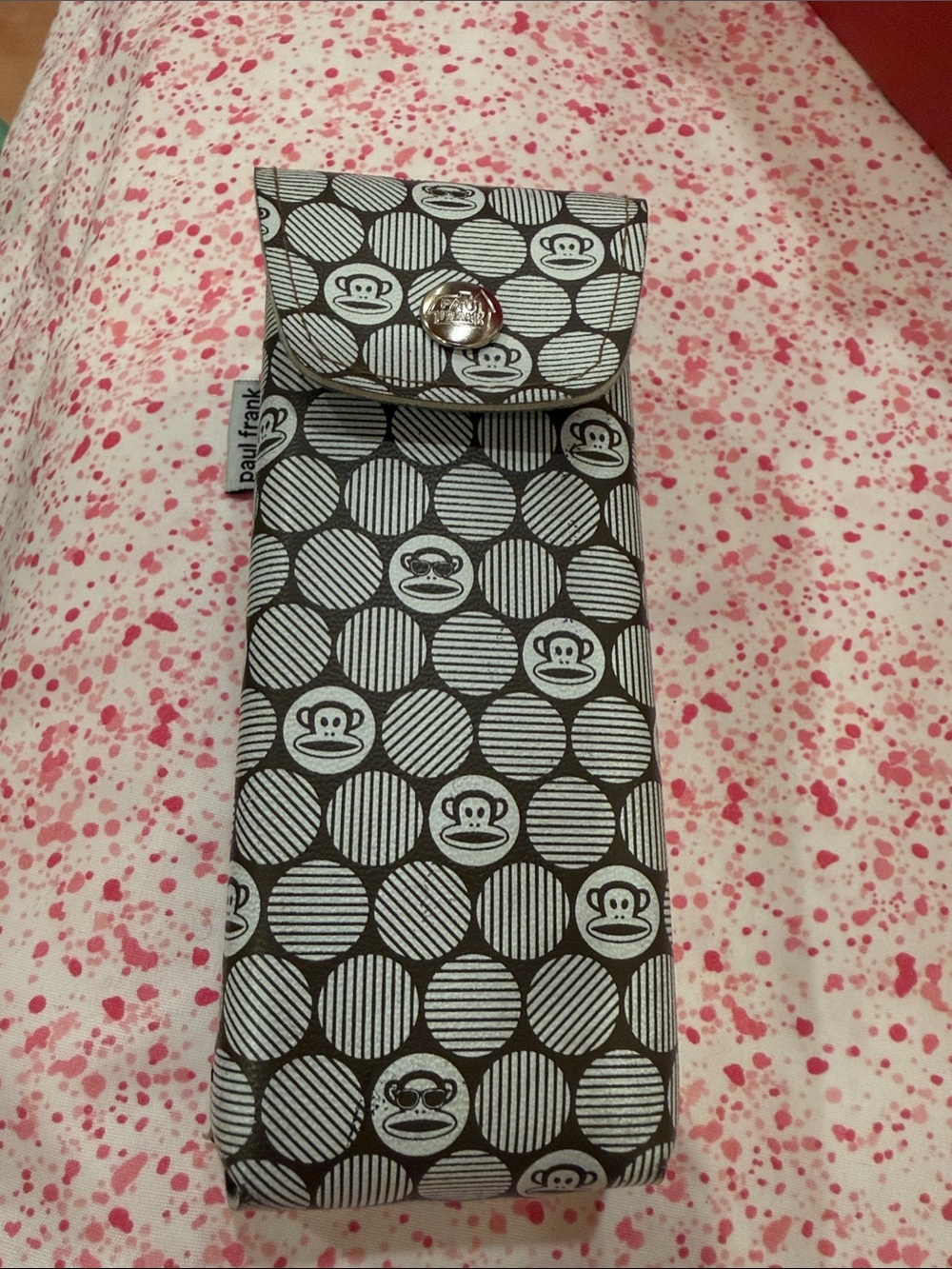 Paul Frank Black and White Monkey Pattern Glasses Pouch
